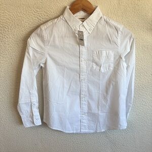J Crew Kids' long-sleeve‎ flex washed shirt Size 10 white